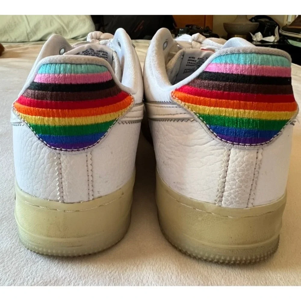 Nike Air Force 1 Low BeTrue White Rainbow Pride CV0258-100 Mens Sneakers
